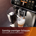 Series 5400 EP5447/90 Kaffeevollautomat Schwarz/Chrom - Latte Go Milchsystem, 12 Kaffeespezialitäten, Intuitives Display, 4 Benutzerprofile